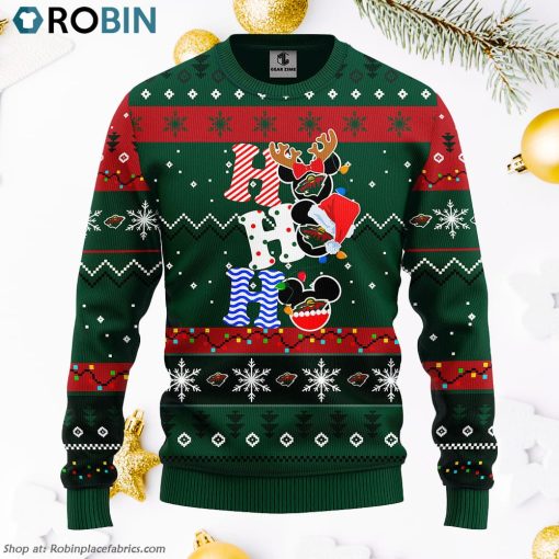 Minnesota Wild Hohoho Mickey Ugly Christmas Sweater, Christmas Gifts Ideas