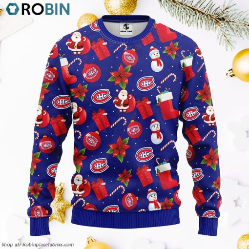 Montreal Canadians Santa Claus Snowman Ugly Christmas Sweater, Christmas Gifts Ideas