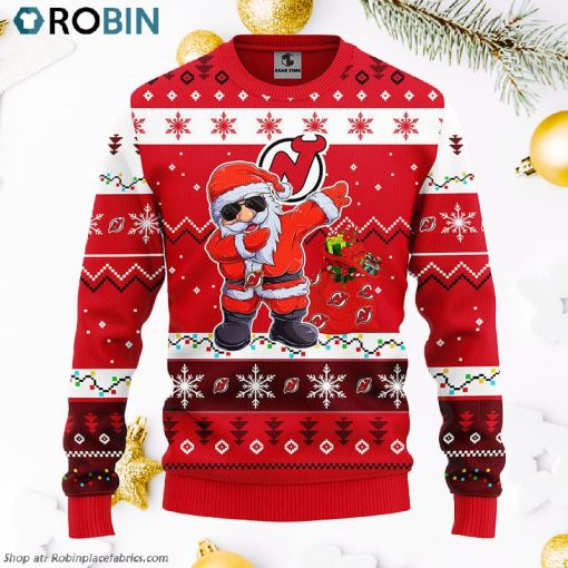 New Jersey Devils Dabbing Santa Claus Ugly Christmas Sweater, Christmas Gifts Ideas