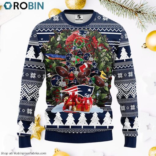 New England Patriots Tree Ugly Christmas Fleece Sweater, Christmas Gifts Ideas