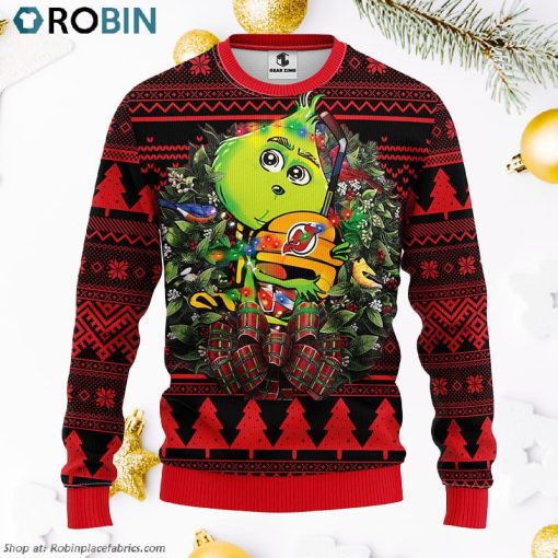 New Jersey Devils Grinch Hug Ugly Christmas Sweater, Christmas Gifts Ideas
