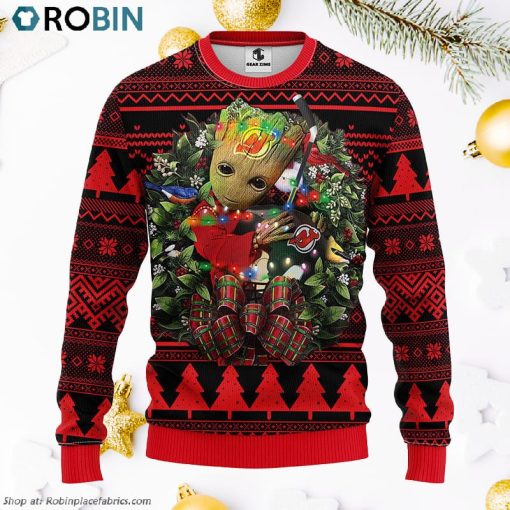 New Jersey Devils Groot Hug Ugly Christmas Sweater, Christmas Gifts Ideas