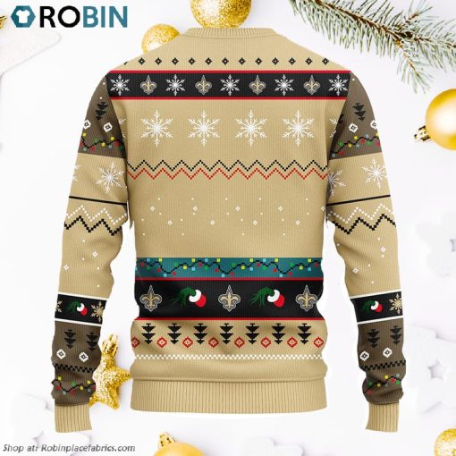 New Orleans Saints 12 Grinch Xmas Day Ugly Christmas Sweater