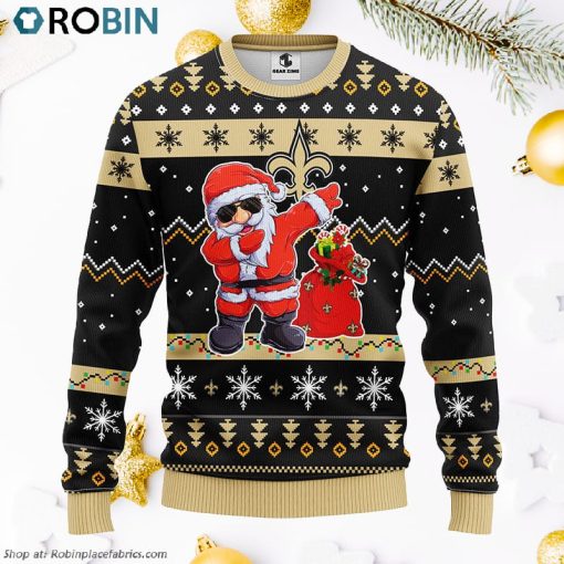 New Orleans Saints Dabbing Santa Claus Ugly Christmas Sweater