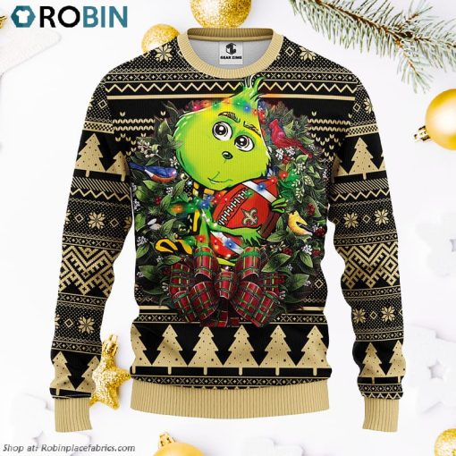 New Orleans Saints Grinch Hug Ugly Christmas Sweater, Christmas Gifts Ideas