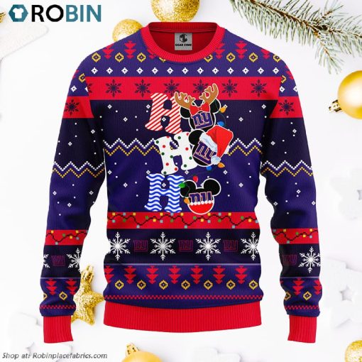 New York Giants HoHoHo Mickey Ugly Christmas Sweater, Christmas Gifts Ideas