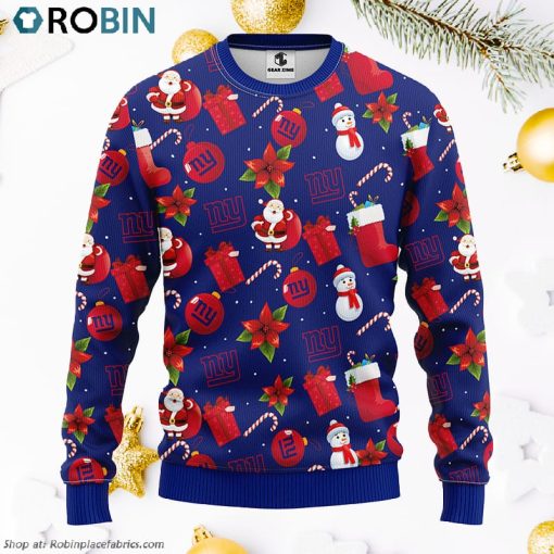 New York Giants Santa Claus Snowman Ugly Christmas Sweater