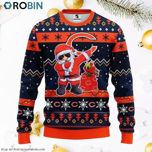 Chicago Bears Dabbing Santa Claus Ugly Christmas Sweater