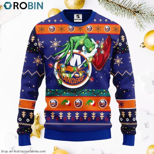 New York Islanders Grinch Ugly Christmas Sweater