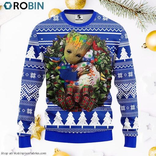 New York Mets Groot Hug Ugly Christmas Sweater, Christmas Gifts Ideas