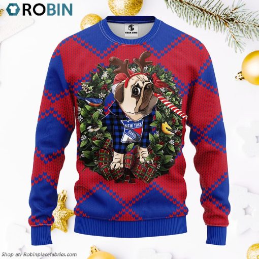 New York Rangers Pub Dog Ugly Christmas Sweater, Christmas Gifts Ideas