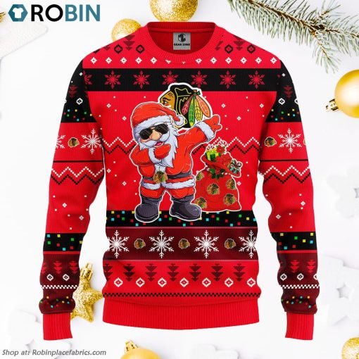 Chicago Blackhawks Dabbing Santa Claus Ugly Christmas Sweater, Christmas Gifts Ideas