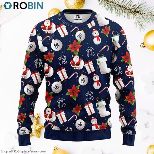 New York Yankees Santa Claus Snowman Ugly Christmas Sweater