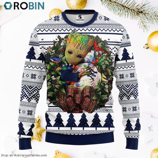 New York Yankees Groot Hug Ugly Christmas Sweater, Christmas Gifts Ideas