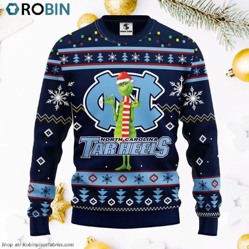 North Carolina Tar Heels Funny Grinch Ugly Christmas Sweater