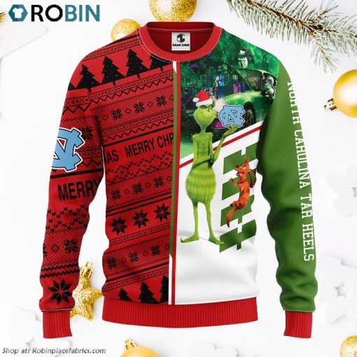 North Carolina Tar Heels Grinch & Scooby-doo Ugly Christmas Sweater, Christmas Gifts Ideas