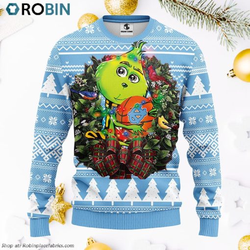 North Carolina Tar Heels Grinch Hug Ugly Christmas Sweater, Christmas Gifts Ideas