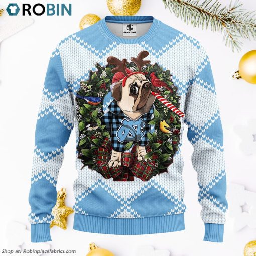 North Carolina Tar Heels Pub Dog Ugly Christmas Sweater