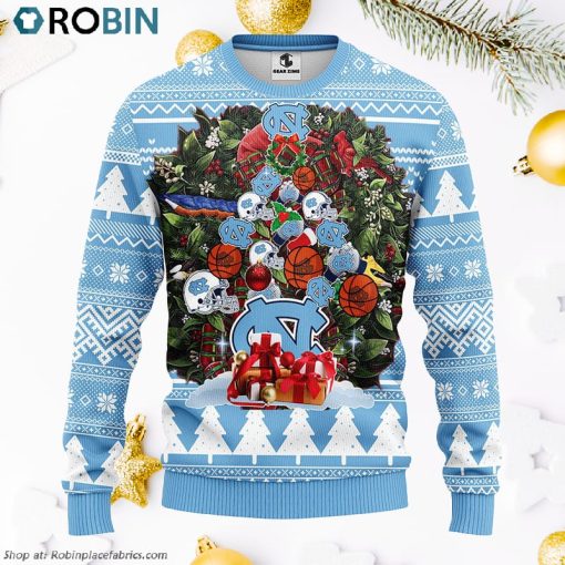 North Carolina Tar Heels Tree Ugly Christmas Fleece Sweater, Christmas Gifts Ideas