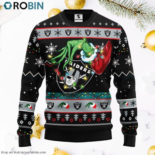 Oakland Raiders Grinch Ugly Christmas Sweater