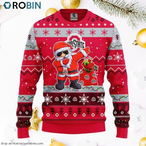 Ohio State Buckeyes Dabbing Santa Claus Ugly Christmas Sweater, Christmas Gifts Ideas
