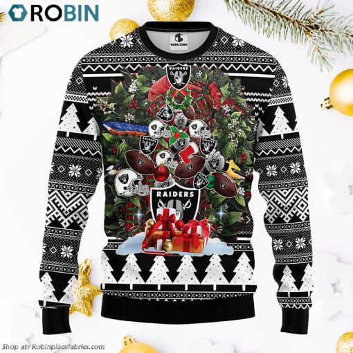Oakland Raiders Tree Ugly Christmas Fleece Sweater, Christmas Gifts Ideas