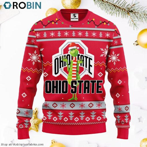 Ohio State Buckeyes Funny Grinch Ugly Christmas Sweater