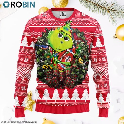 Ohio State Buckeyes Grinch Hug Ugly Christmas Sweater, Christmas Gifts Ideas