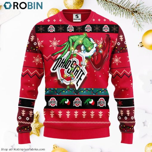 Ohio State Buckeyes Grinch Ugly Christmas Sweater
