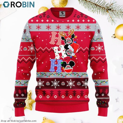 Ohio State Buckeyes Hohoho Mickey Ugly Christmas Sweater