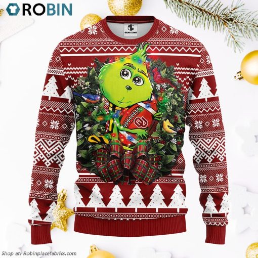 Oklahoma Sooners Grinch Hug Ugly Christmas Sweater, Christmas Gifts Ideas
