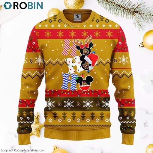 Ottawa Senators Hohoho Mickey Ugly Christmas Sweater, Christmas Gifts Ideas