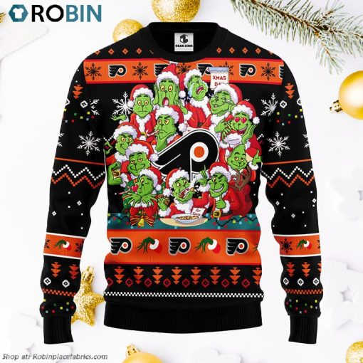 Philadelphia Flyers 12 Grinch Xmas Day Ugly Christmas Sweater, Christmas Gifts Ideas
