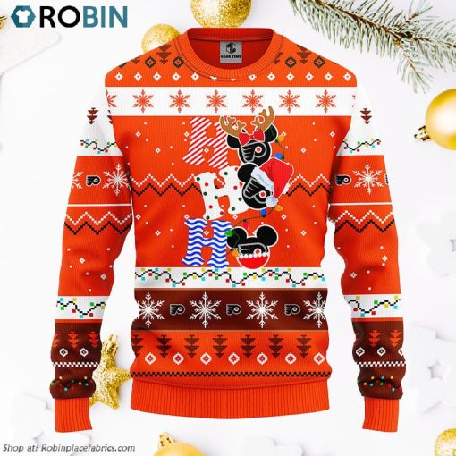 Philadelphia Flyers Hohoho Mickey Ugly Christmas Sweater