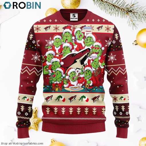 Phoenix Coyotes 12 Grinch Xmas Day Ugly Christmas Sweater