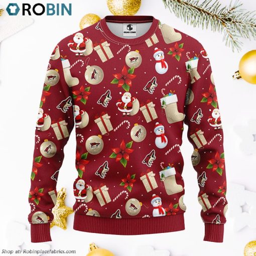 Phoenix Coyotes Santa Claus Snowman Ugly Christmas Sweater, Christmas Gifts Ideas