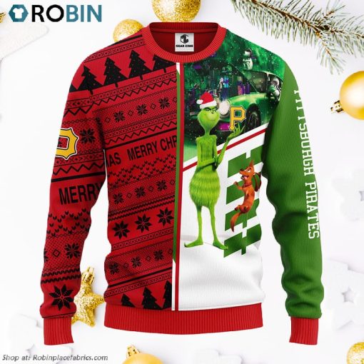 Pittsburgh Pirates Grinch & Scooby-doo Ugly Christmas Sweater