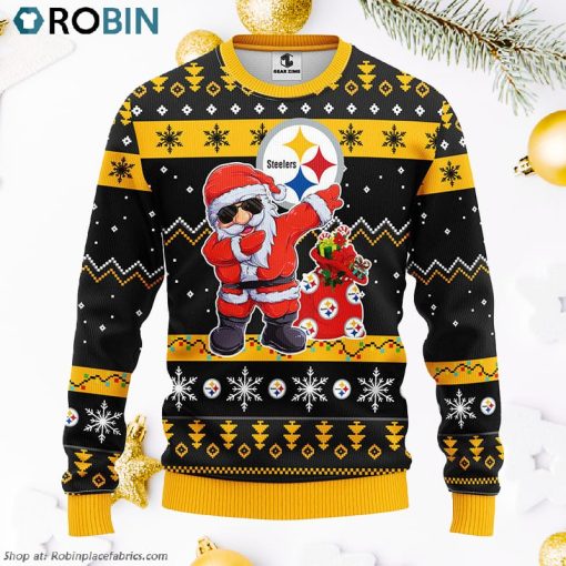 Pittsburgh Steelers Dabbing Santa Claus Ugly Christmas Sweater