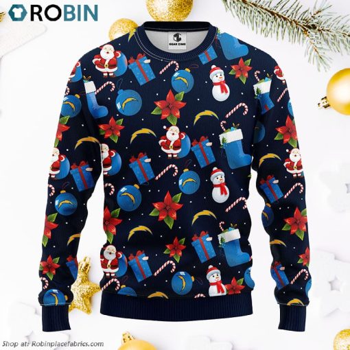 San Diego Chargers Santa Claus Snowman Ugly Christmas Sweater, Christmas Gifts Ideas