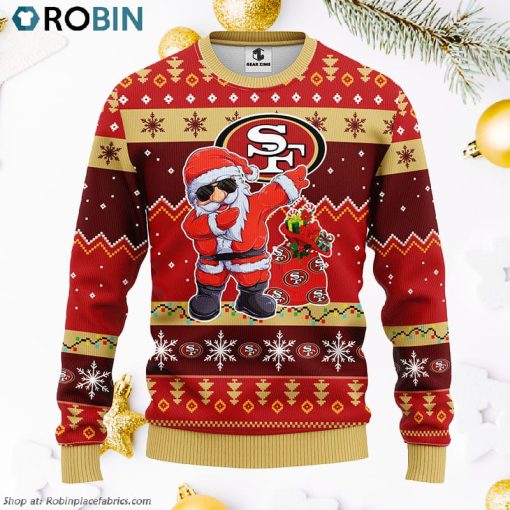San Francisco 49ers Dabbing Santa Claus Ugly Christmas Sweater