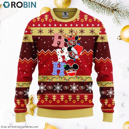 San Francisco 49ers HoHoHo Mickey Ugly Christmas Sweater, Christmas Gifts Ideas