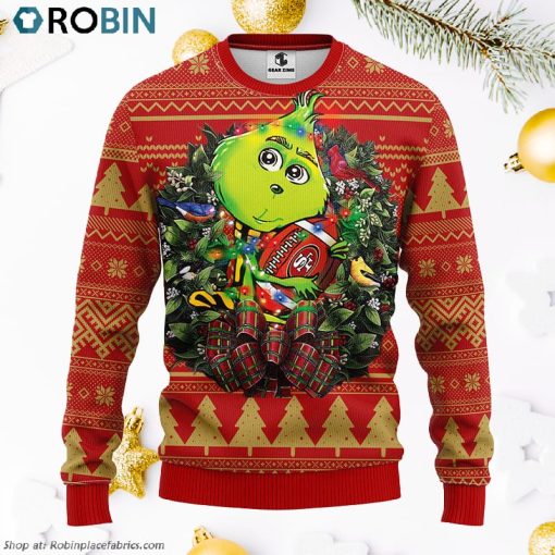 San Francisco 49ers Grinch Hug Ugly Christmas Sweater, Christmas Gifts Ideas