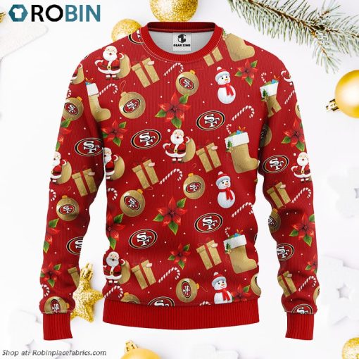 San Francisco 49ers Santa Claus Snowman Ugly Christmas Sweater