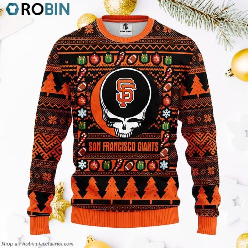 San Francisco Giants Grateful Dead Ugly Christmas Fleece Sweater