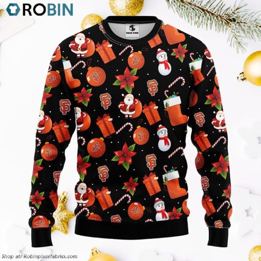 San Francisco Giants Santa Claus Snowman Ugly Christmas Sweater