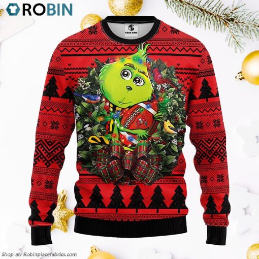 Tampa Bay Buccaneers Grinch Hug Ugly Christmas Sweater