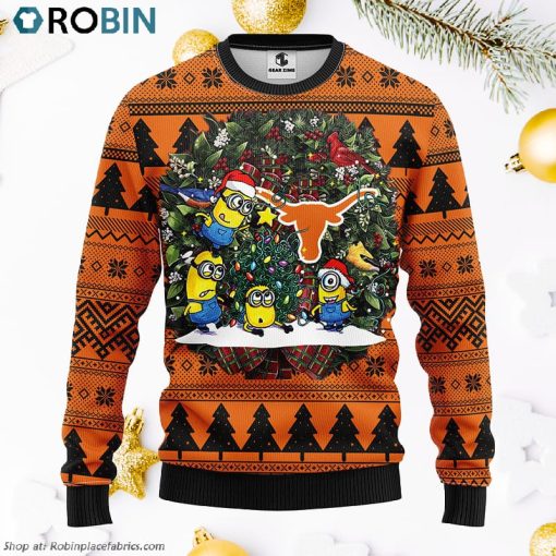 Texas Longhorns Minion Ugly Christmas Sweater, Christmas Gifts Ideas