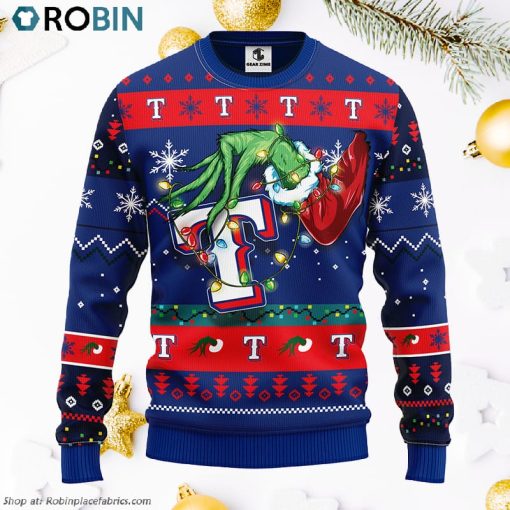 Texas Rangers Grinch Ugly Christmas Sweater