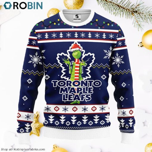Toronto Maple Leafs Funny Grinch Ugly Christmas Sweater
