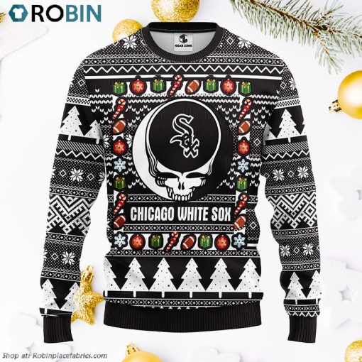 Chicago White Sox Grateful Dead Ugly Christmas Fleece Sweater